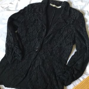 Gibson lace cotton blazer
